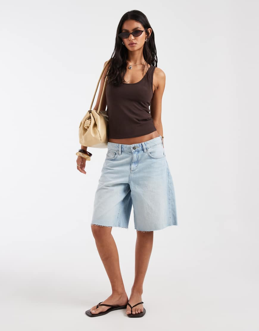 Hollister plunge neck tank top in brown | ASOS (Global)