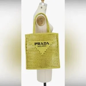 BNWT AUTHENTIC Prada rafia tote in Cedron | Poshmark