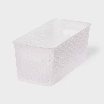 Y-Weave Half Medium Decorative Storage Basket Translucent - Brightroom™: Portable, Stackable, C... | Target