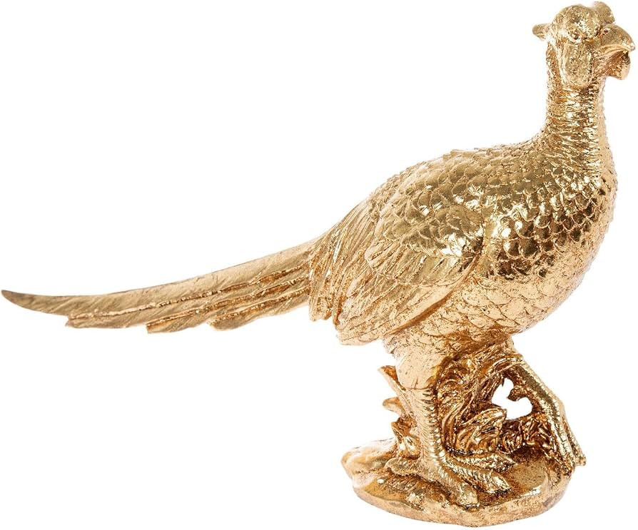 Hobby Lobby Gold Resin Pheasant Figurine, 7.75" H, Tail Down | Amazon (US)