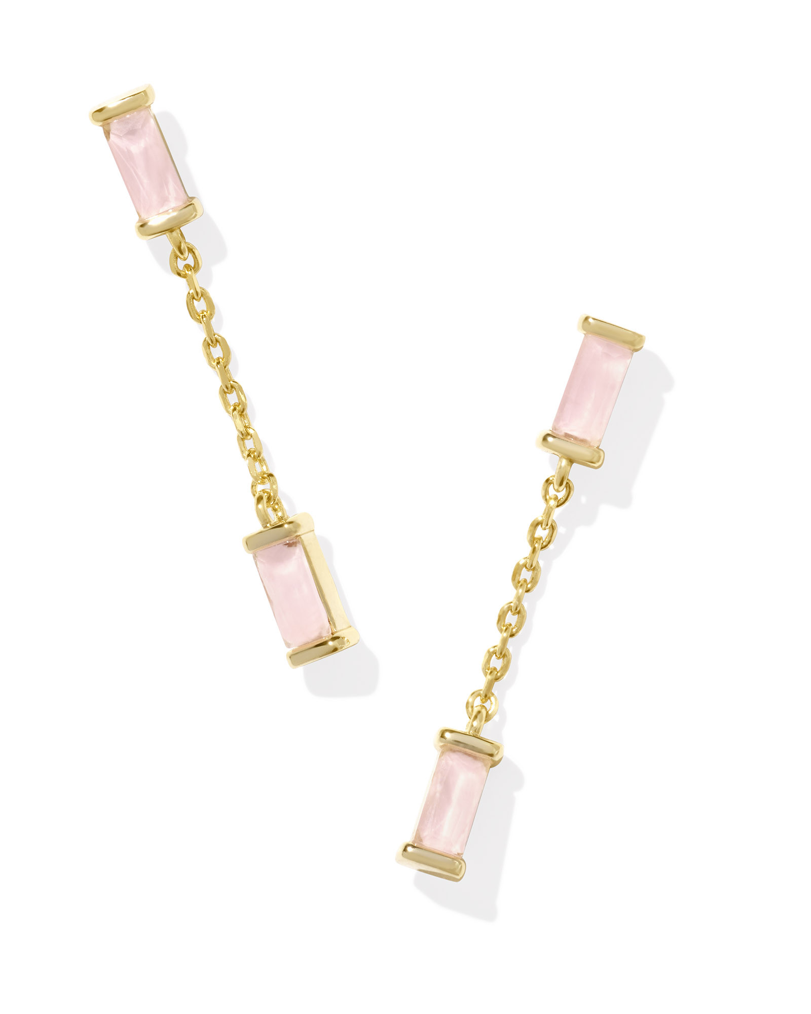 Juliette Gold Drop Earrings in Rose Quartz | Kendra Scott