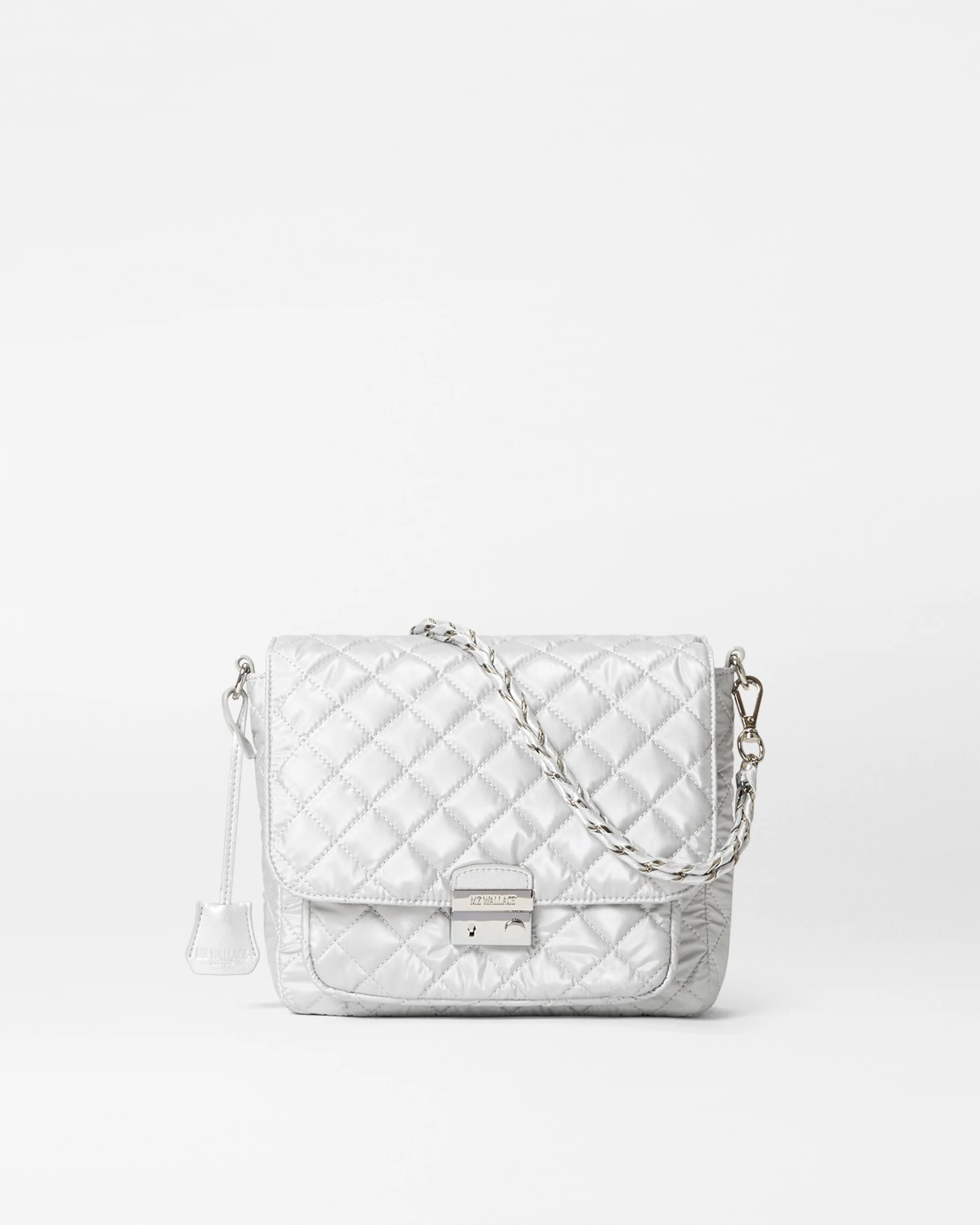 Oyster Metallic Medium Crosby Lock Crossbody | MZ Wallace
