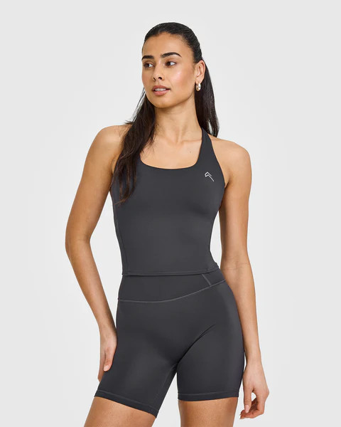 Timeless Square Neck Mid Vest 
 Coal | Oner Active (UK / US)