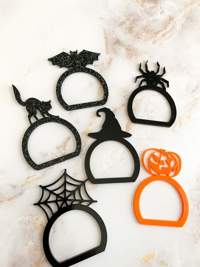 Halloween Acrylic Napkin Rings | Halloween Napkin Rings | Halloween Table Decorations | Halloween... | Etsy (US)