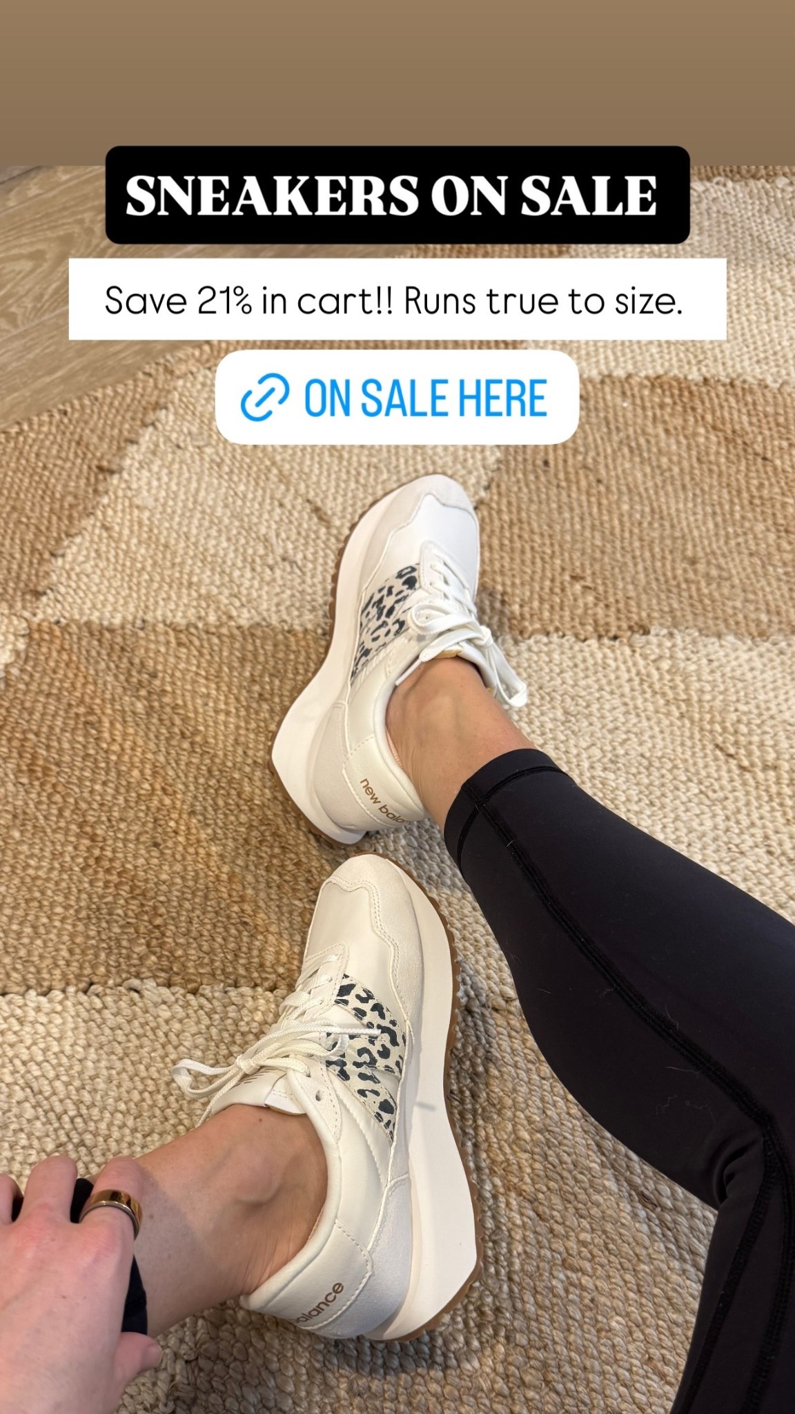 Save 21% in cart!! Runs true to size.  SNEAKERS ON SALE