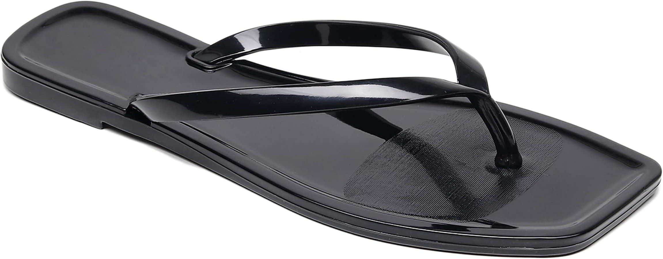 Womens Flip Flops Thong Sandals Jelly Shoes Flat for Ladies Slides Black Slippers Size 9 Slip On ... | Amazon (US)
