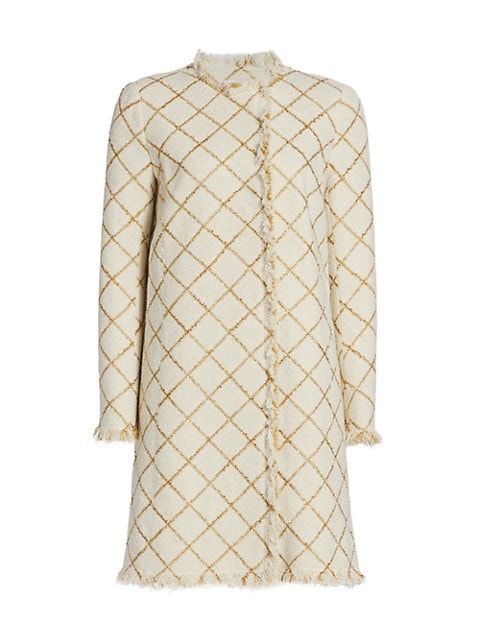 Lurex Tweed Straight Coat | Saks Fifth Avenue