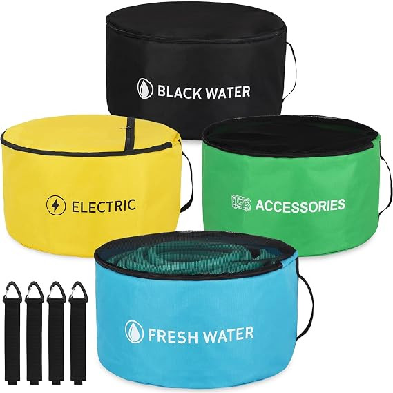 OULEME RV Hose Storage Bags, 4 Pack Large Waterproof Sewer Hose Bag, Fresh/Black Water Hoses, Ele... | Amazon (US)