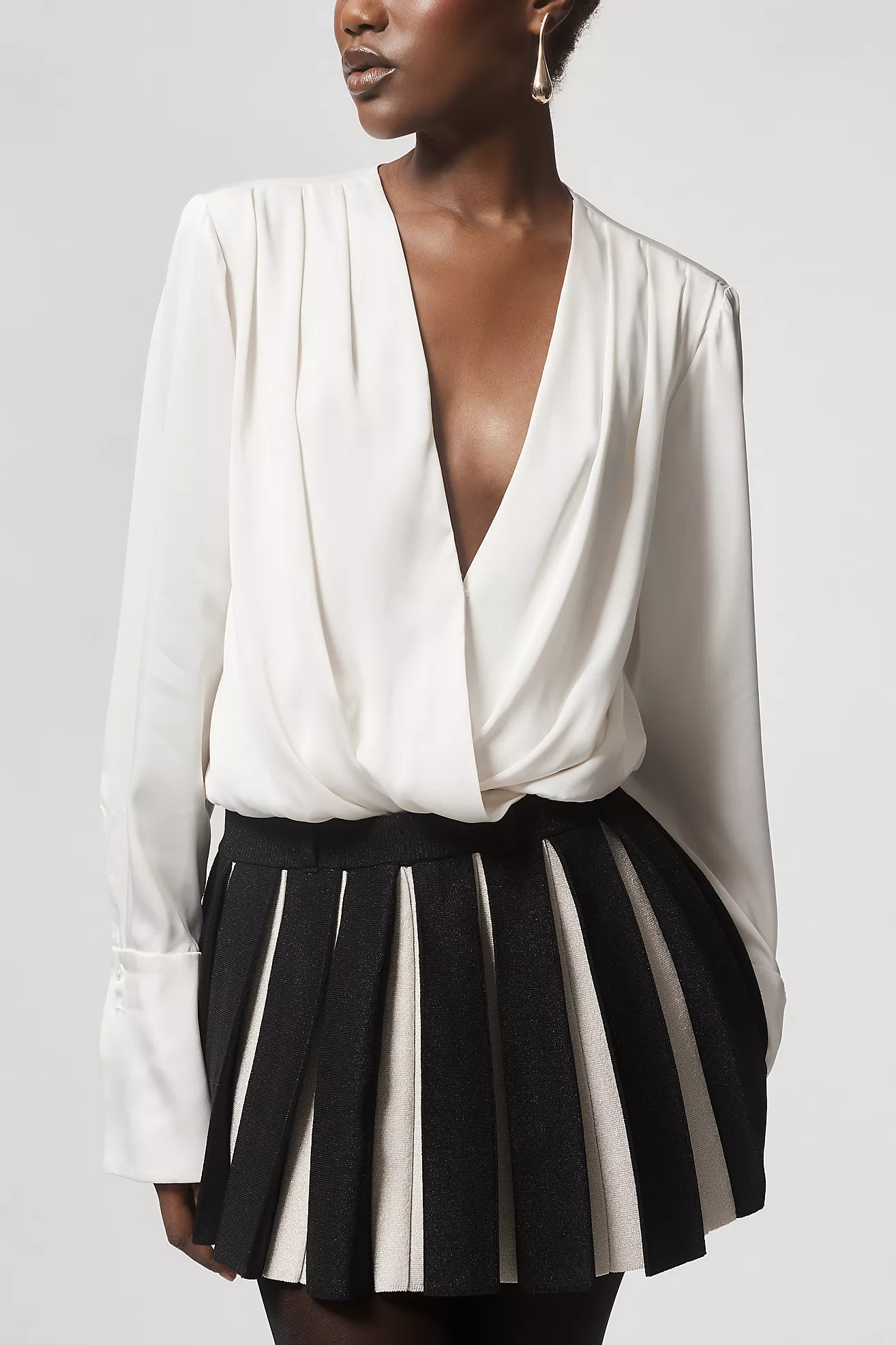 Retrofete Ludo Metallic Pleated Knit Mini Skirt | Anthropologie (US)