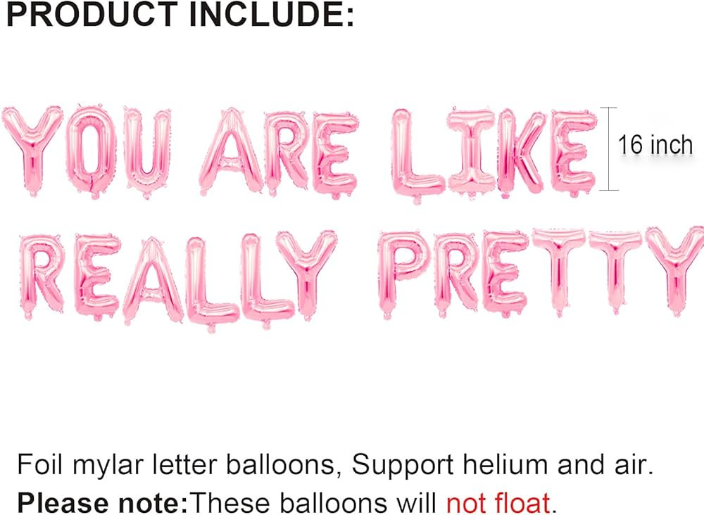 You Are Like Really Pretty Balloon Banner for Mean Girls Birthday Party, Bachelorette Party, Birthda | Amazon (US)