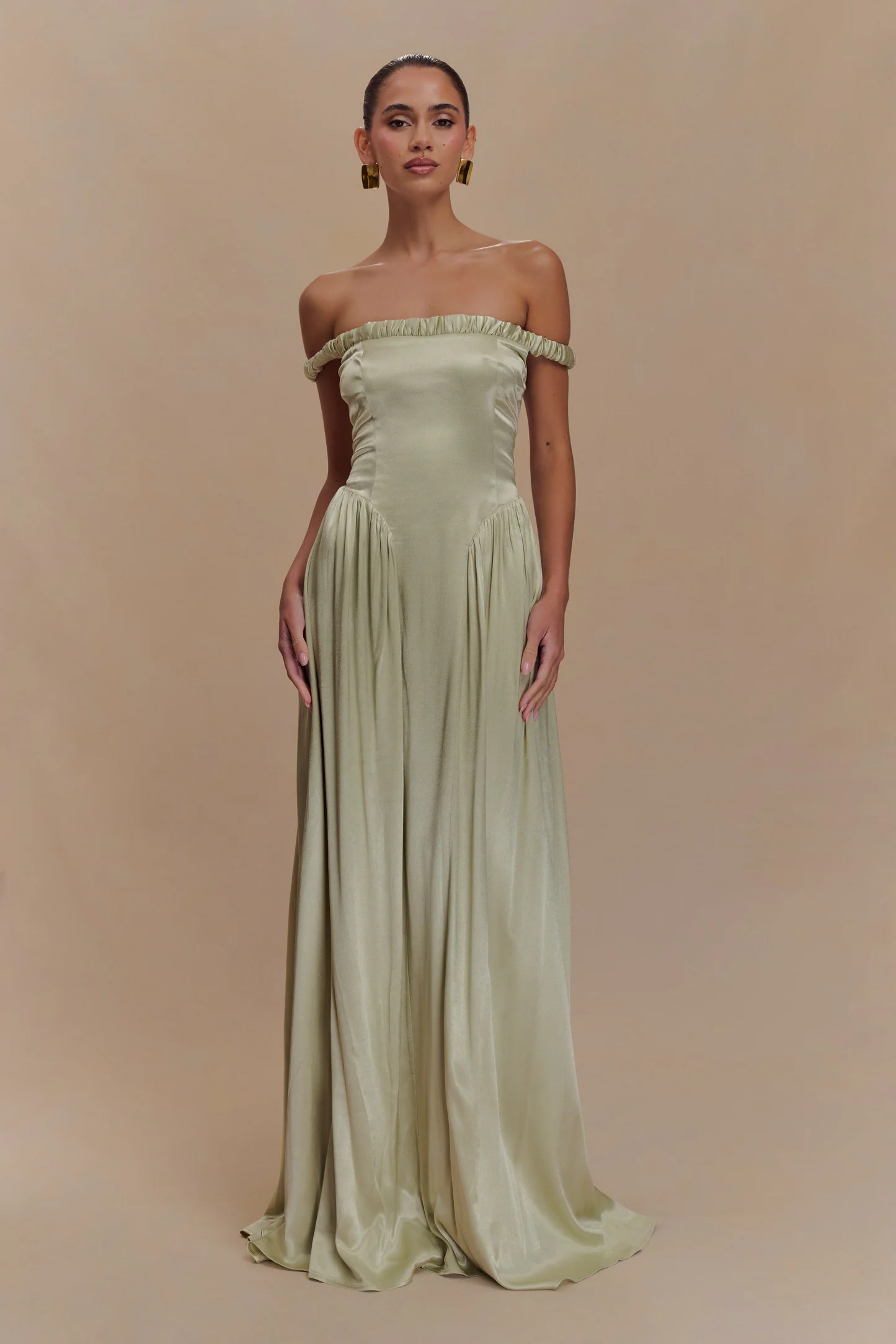 Dropped Waist Maxi Dress - Sage | MESHKI US