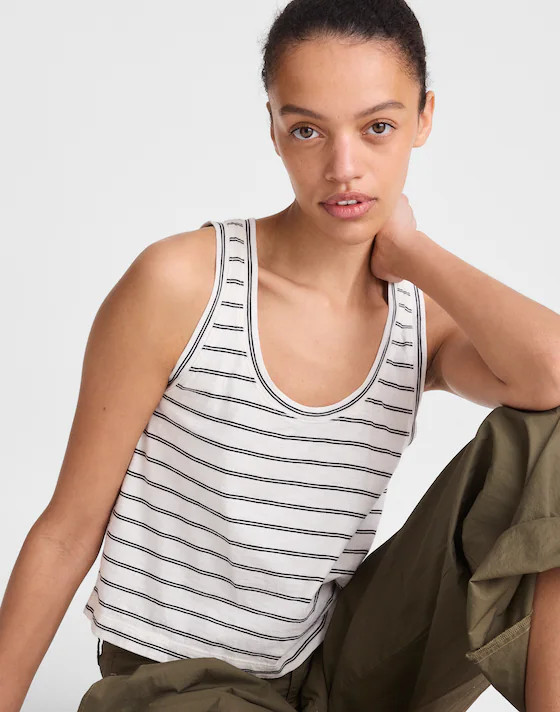 The Easy Crop Scoopneck Tank in Soft Slub | Madewell