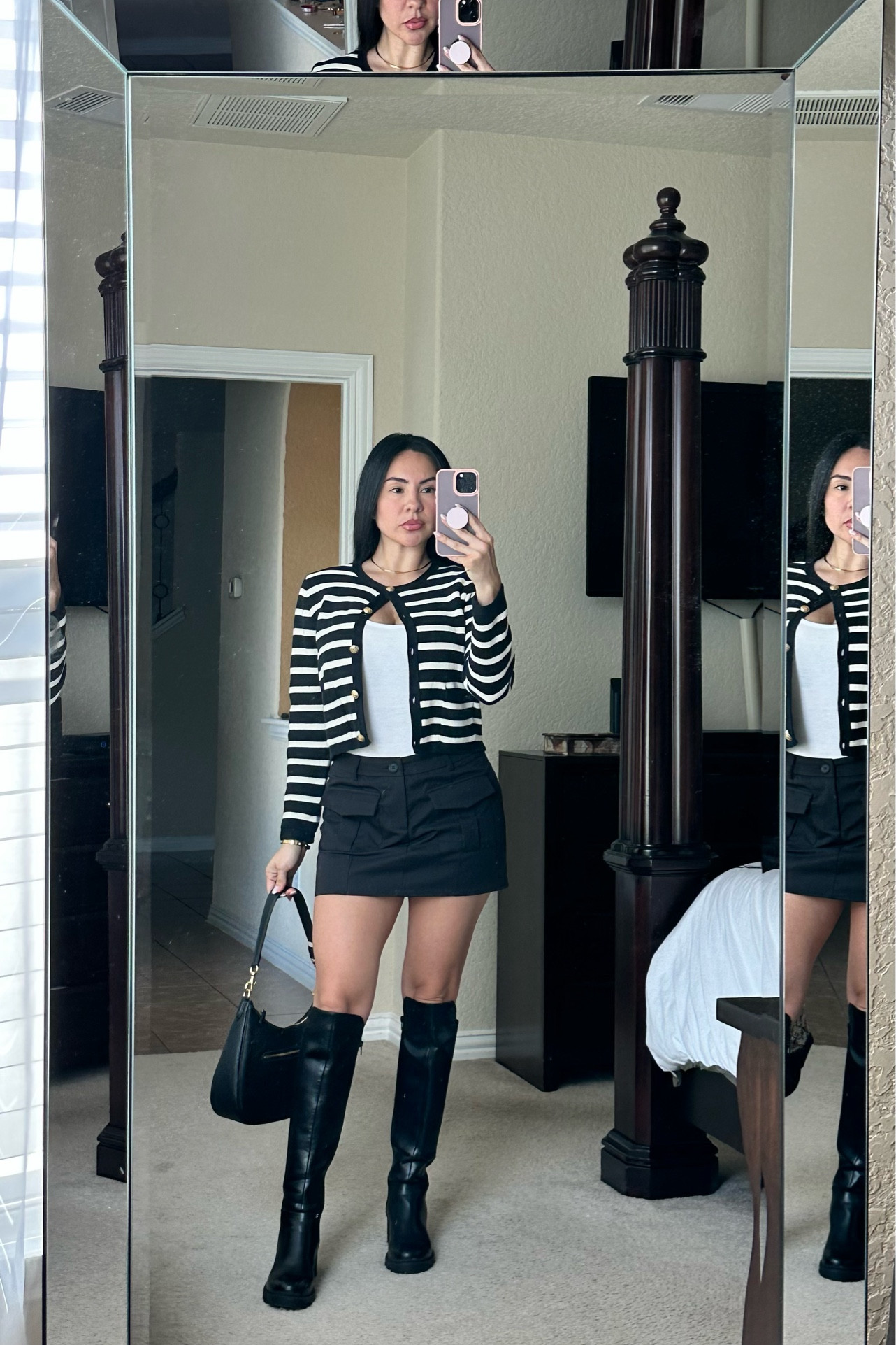 Wearing a size x small cardigan and m in skirt 

#LTKShoeCrush #LTKStyleTip #LTKFindsUnder100