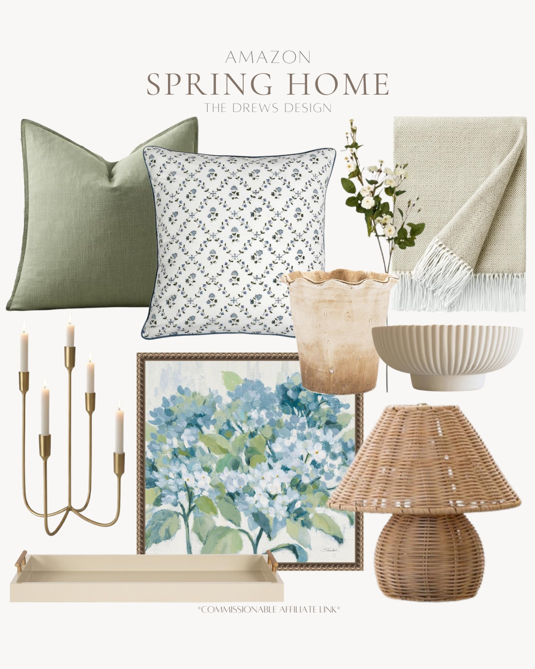 Spring home decor from Amazon includes rattan table lamp, wall art, tray, candlestick holder, decorative bowl, planter, throw blanket, floral stems, throw pillows.

Home decor, spring decor, looks for less, spring home

#LTKvlog #LTKHome #LTKSaleAlert