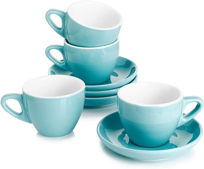 Sweese 402.402 Espresso Cups with Saucers, 4 Ounce Demitasse Cups, Perfect for Single or Double E... | Amazon (US)