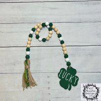 st. Patrick's Day Wood Beaded Garland/Tiered Tray Decor/ Bead Garland | Etsy (US)