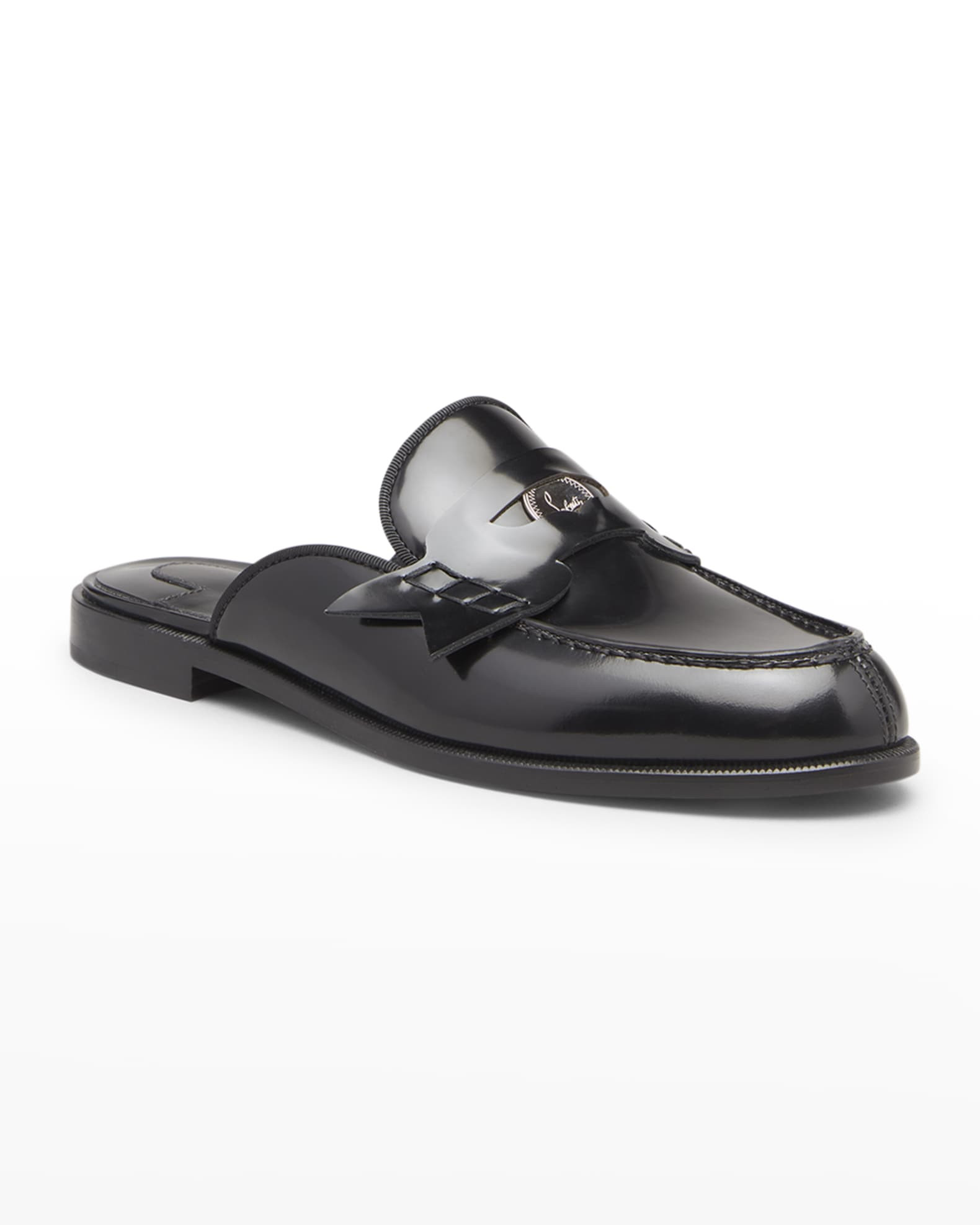 Christian Louboutin Penny Loafer Red Sole Mules | Neiman Marcus