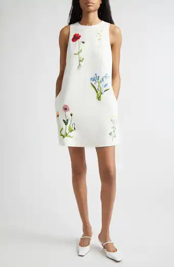 Rebellion Jewel Embellished Linen Minidress (Women) | Nordstrom | Nordstrom