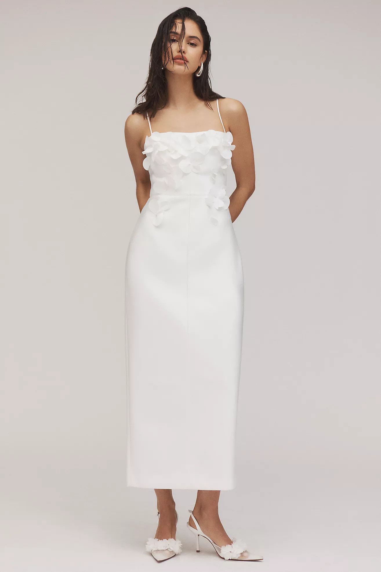 Acler Castleford 3D Floral Column Midi Dress | Anthropologie (US)