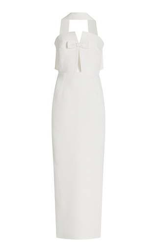 Holly in Temple Tie-Neck Crepe Midi Dress | Moda Operandi (Global)