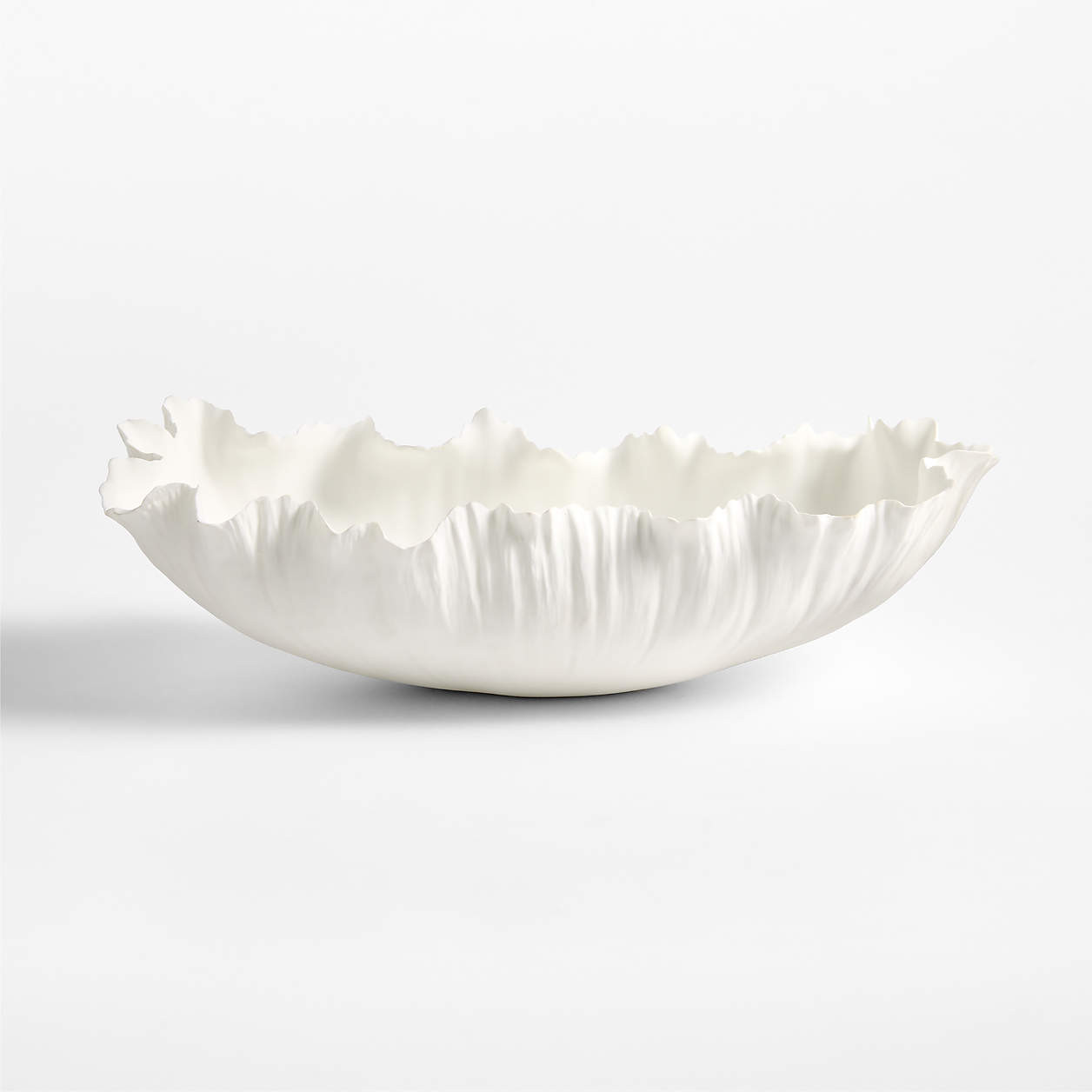 Deckled Edge White Porcelain Decorative Bowl | Crate & Barrel | Crate & Barrel