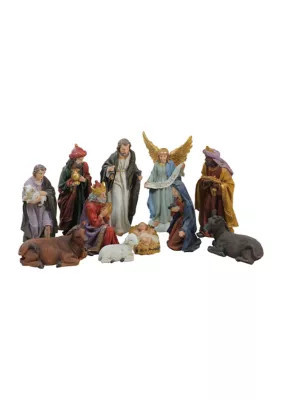 Northlight 11pc Blue and Red Christmas Nativity Figurine Set 12.25Inch | Belk