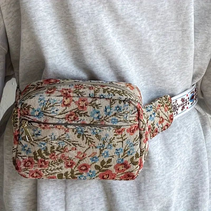 Vintage Floral Print Mini Chest Bag Adjustable Strap Fanny - Temu | Temu Affiliate Program
