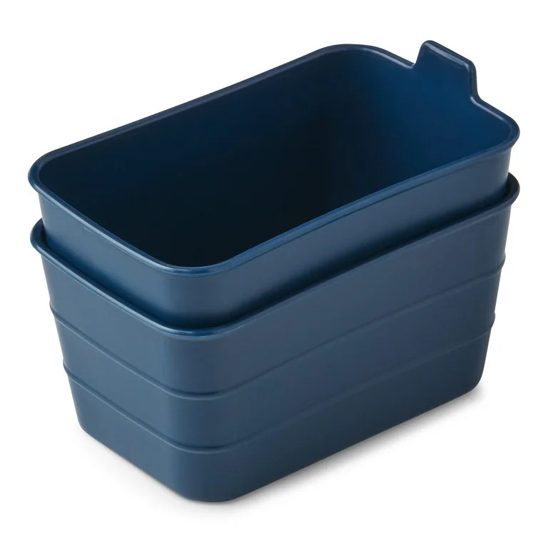 Mainstays Set of 5 Flexible Drawer Storage Organizers, Navy Teal Gray, case pack 4 | Walmart (US)