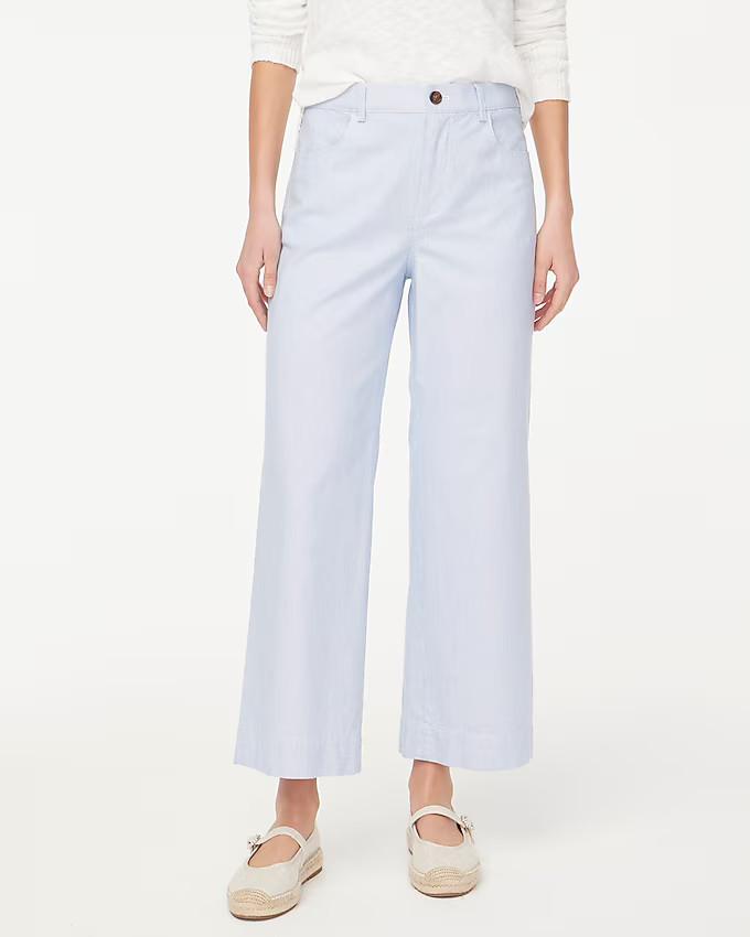 Petite striped high-rise wide-leg cropped pant | J.Crew Factory