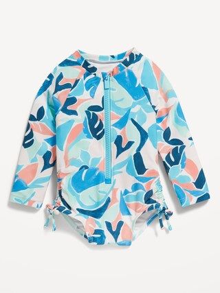 Long-Sleeve Side-Tie One-Piece Rashguard Swimsuit for Baby | Old Navy (US)