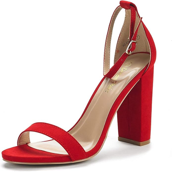 DREAM PAIRS Women's Hi-Chunk High Heel Pump Sandals | Amazon (US)
