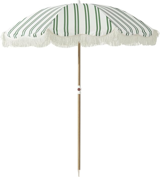 6FT Stripe Fringe Beach Umbrella for Sand with Sand Anchor, UPF 50+ Sun Shade with Tassels, Adjus... | Amazon (US)