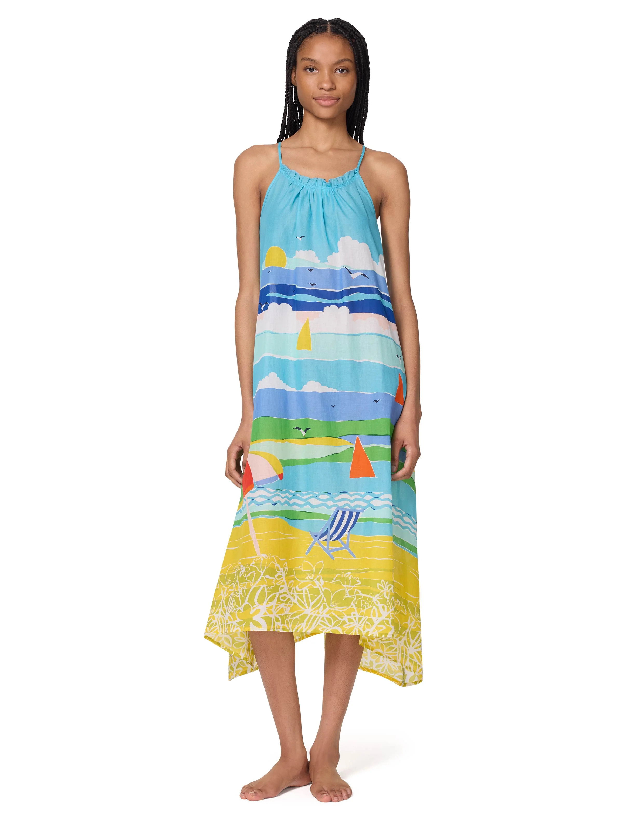 kate spade new york Shirred Ruffle Maxi Cover Up Dress - Summer Day | Beach2Ocean