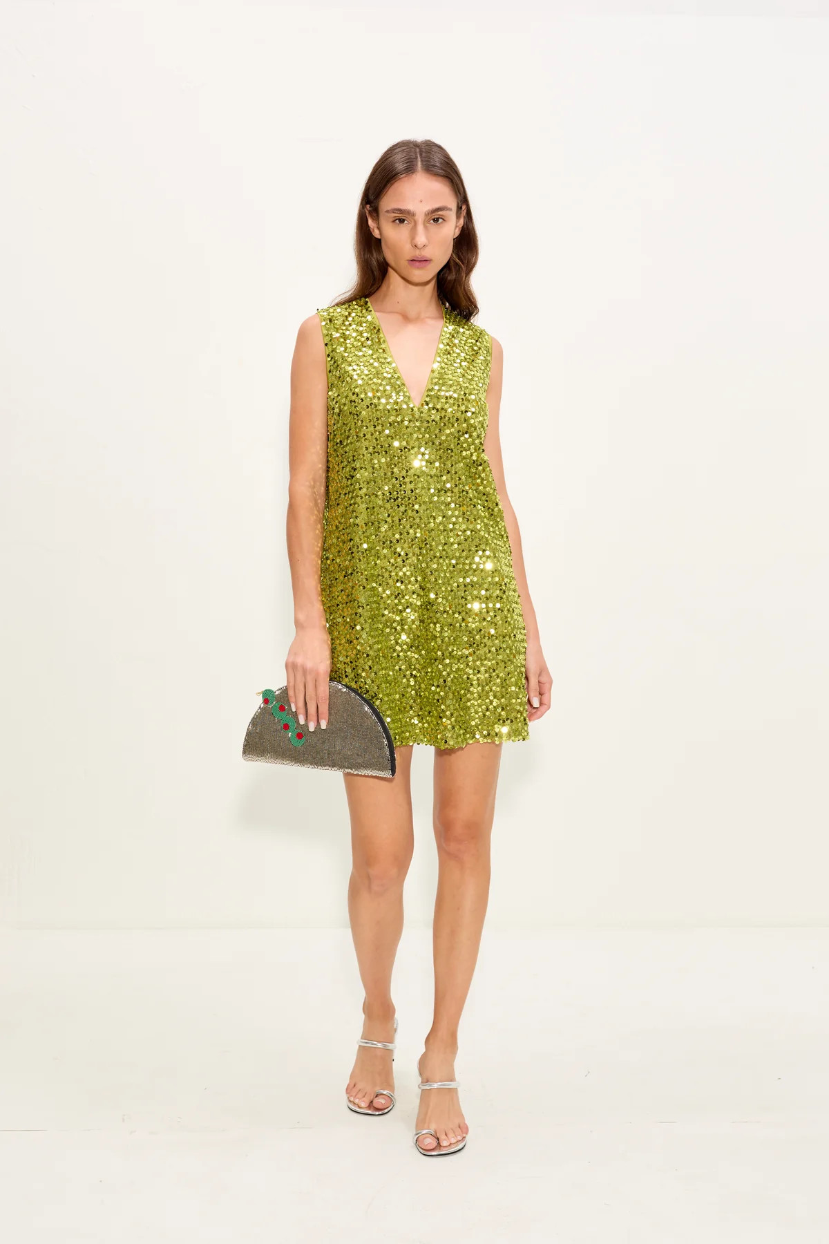 Fountain Sequin Dress In Metallic Pear | Simon Miller