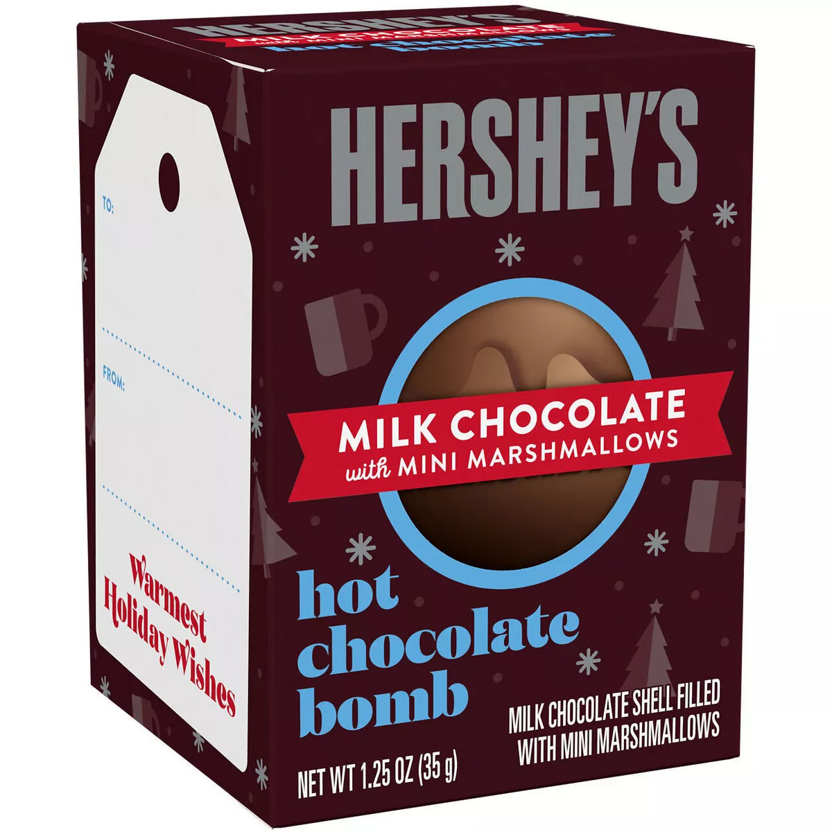 Hershey's Milk Chocolate Mini Marshmallows Hot Chocolate Bomb Christmas Candy Gift Box - 1.25oz | Target