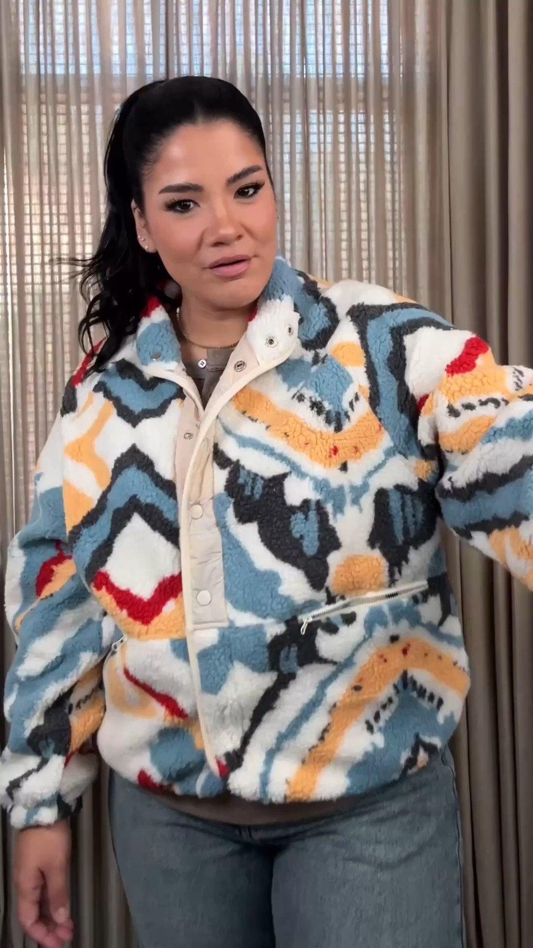 Cozy, colorful & SO good for fall 🍂✨
This printed sherpa jacket gives major Free People vibes and is such a fun way to add personality to your fall wardrobe. I love the relaxed fit, cozy texture, and mix of colors — it makes even the simplest jeans-and-tee outfit feel styled.

I’m wearing a L for reference. Comes in S–XL and a few other color options!

Everything is linked in my LTK 🤎

#LTKFashion #LTKFall #LTKStyle #FallFashion #FallStyle #SherpaJacket #SherpaCoat #CozyStyle #FallLayers #LayeringSeason #FreePeopleInspired #FreePeopleStyle #AmazonFashion #AmazonFinds #AmazonStyle #MidSizeFashion #SizeInclusiveStyle #FallOutfits #CozyFallStyle

#LTKOver40 #LTKSeasonal #LTKMidsize
