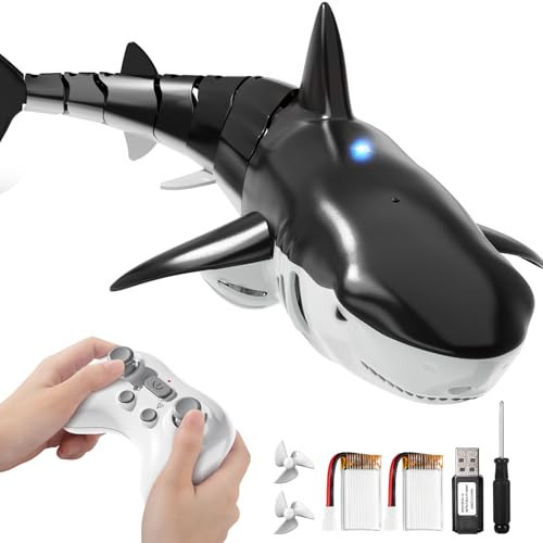 JUKUDAHU 2.4Ghz Remote Control Shark Toys for Kids 6 7 8 Years Old, 1:18 Scale High Simulation Shark for Pool, Bath Toys for Toddlers, Electronic RC Sea Animal, Outdoor Water Gifts | Amazon (US)