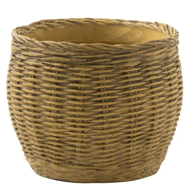 Better Homes & Gardens 8" x 8" x 6" Round Brown Concrete Weaves Seasons Gloworm Plant Planter wit... | Walmart (US)