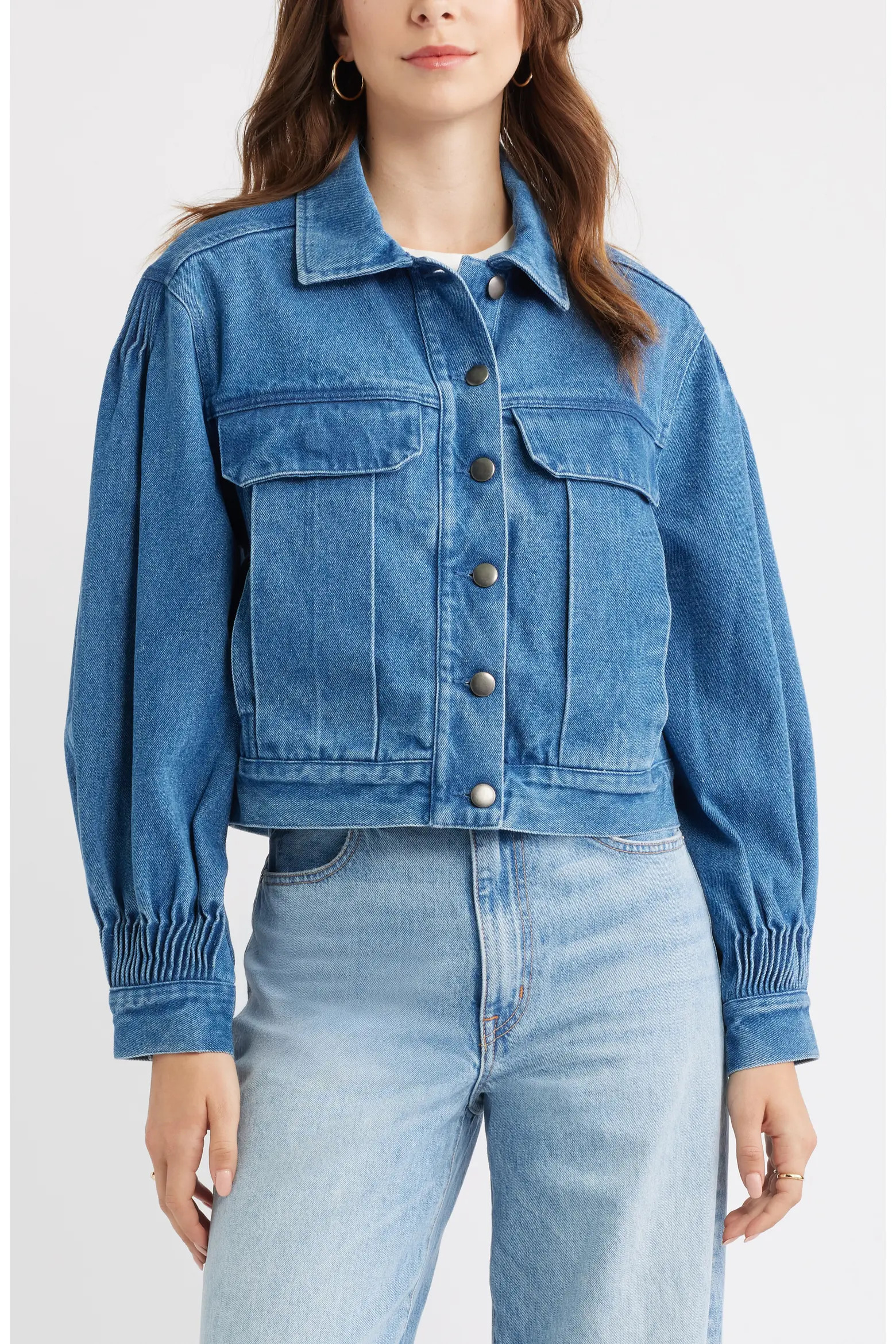 Pintucked Denim Jacket (Women) | Nordstrom | Nordstrom