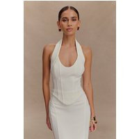 Meadow Corset Halter Top - White I MESHKI I Size XXS | MESHKI US