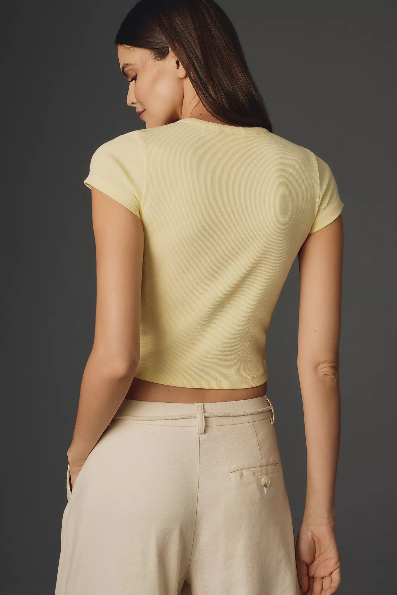 The Blair Stretch Cotton Short-Sleeve Baby Tee by Maeve: Cropped Edition | Anthropologie (US)