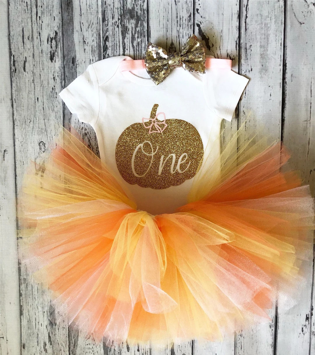 Pink and Gold Pumpkin First Birthday Outfit October 1st Birthday Outfit Pumpkin Theme 1st Birthda... | Etsy (US)