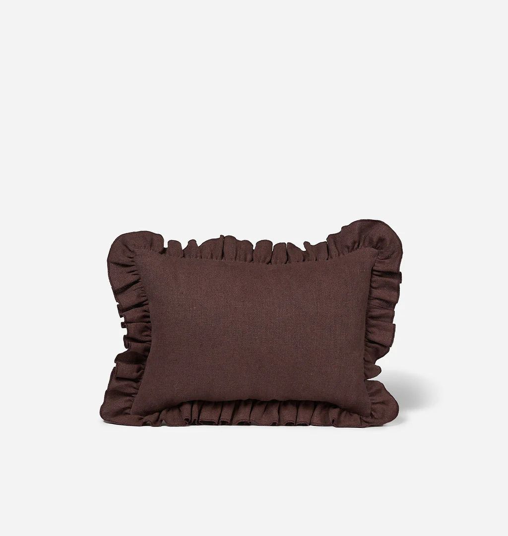 Anika Ruffle Lumbar Pillow 14" x 20" | Amber Interiors