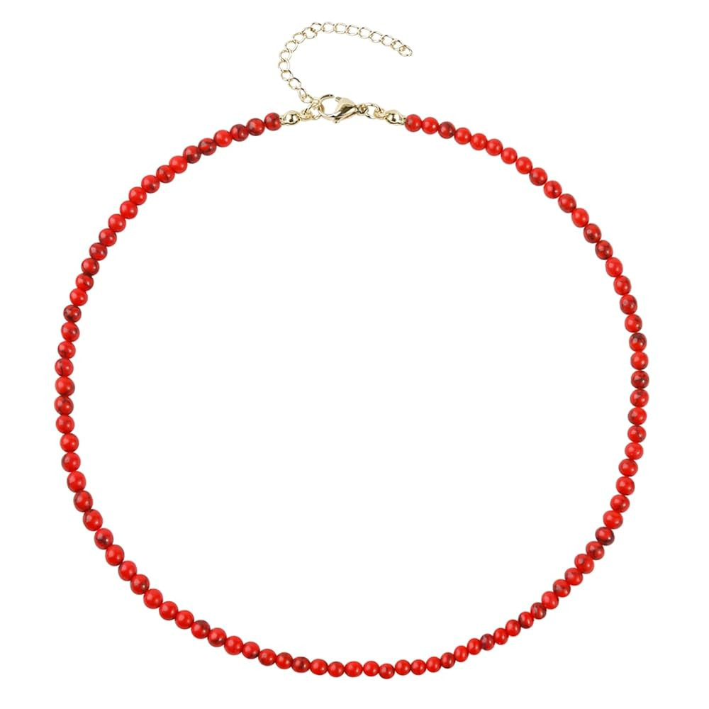 Turquoise Necklaces for Women Turquoise Beaded Necklace Handmade Bead Necklace 14K Gold Chain Boh... | Amazon (US)