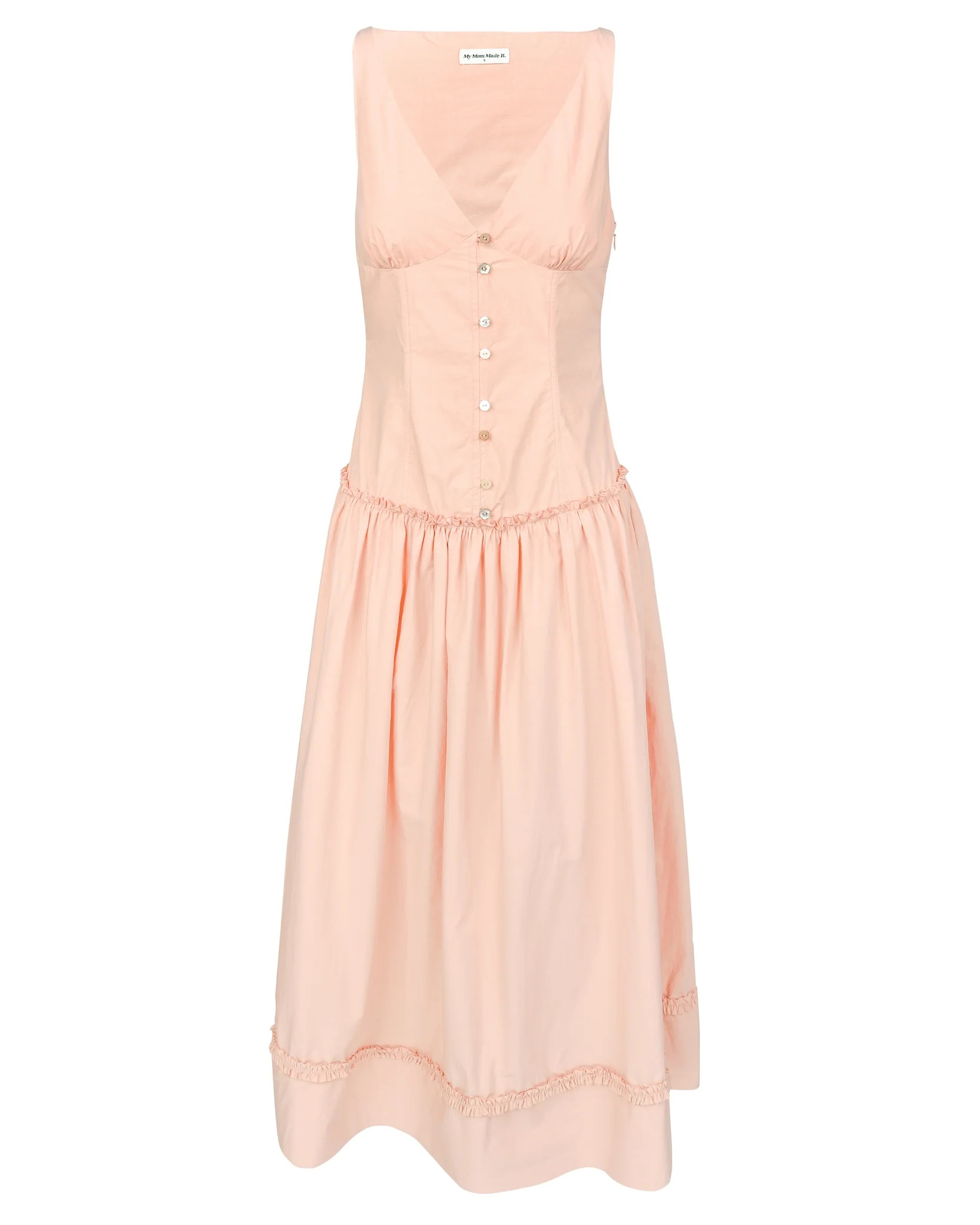 Button Maxi Dress - Peach | My Mum Made It