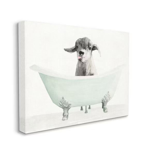 Stupell Industries Baby Llama In A Tub Funny Animal Bathroom Drawing | Target