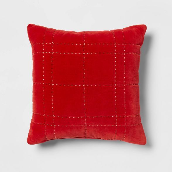 Metallic Quilted Velvet Square Throw Pillow - Threshold™ | Target