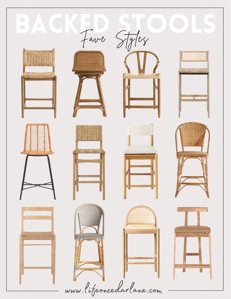 Backed Stools- check out our fave styles! Perfect for a kitchen refresh and all different price points too!

#counterstools #barstools

#LTKhome #LTKsalealert