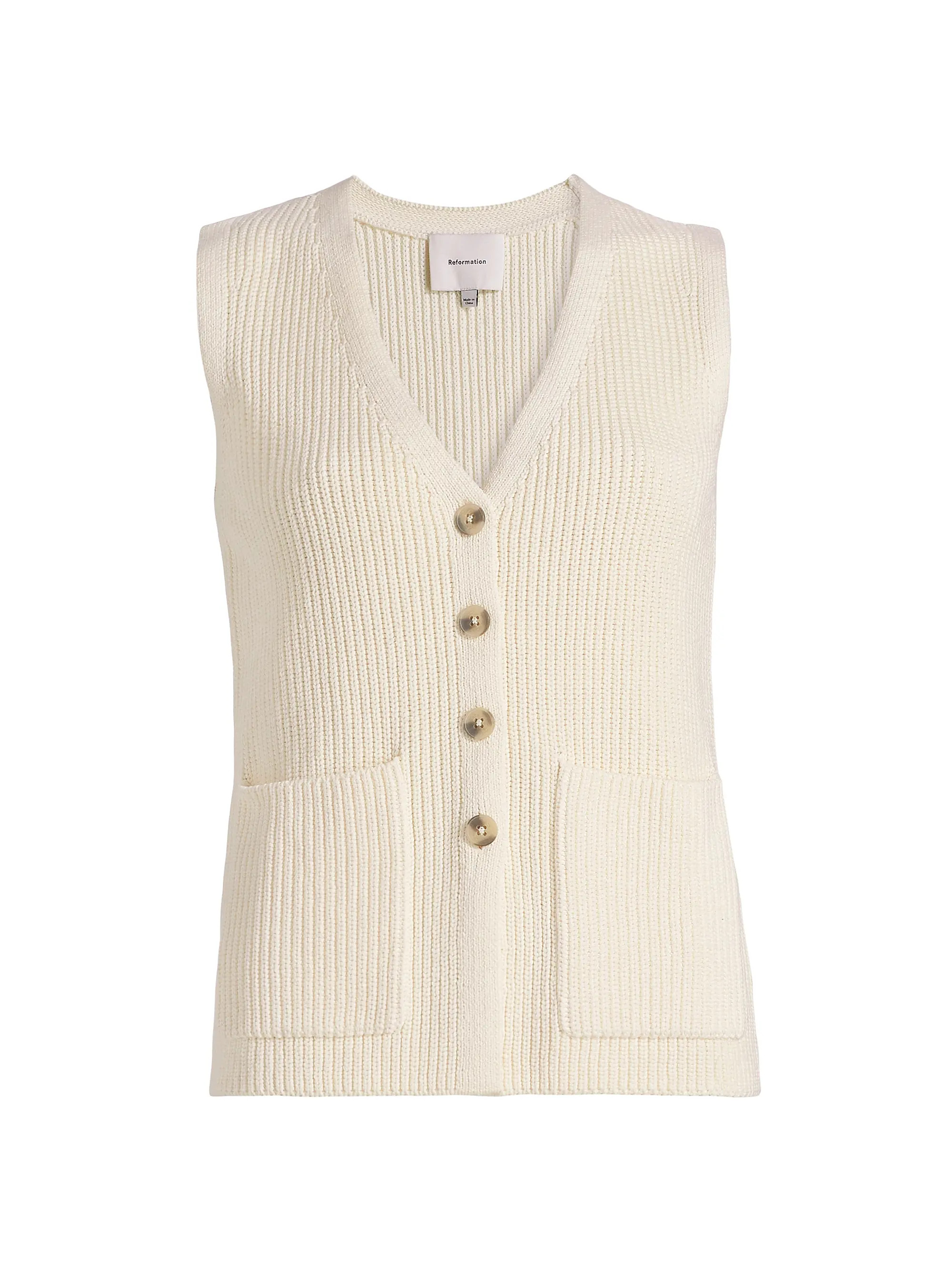 ReformationFaye Cotton Sweater Vest | Saks Fifth Avenue