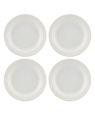 French Perle Groove Dessert Plates, Set Of 4 | Macy's
